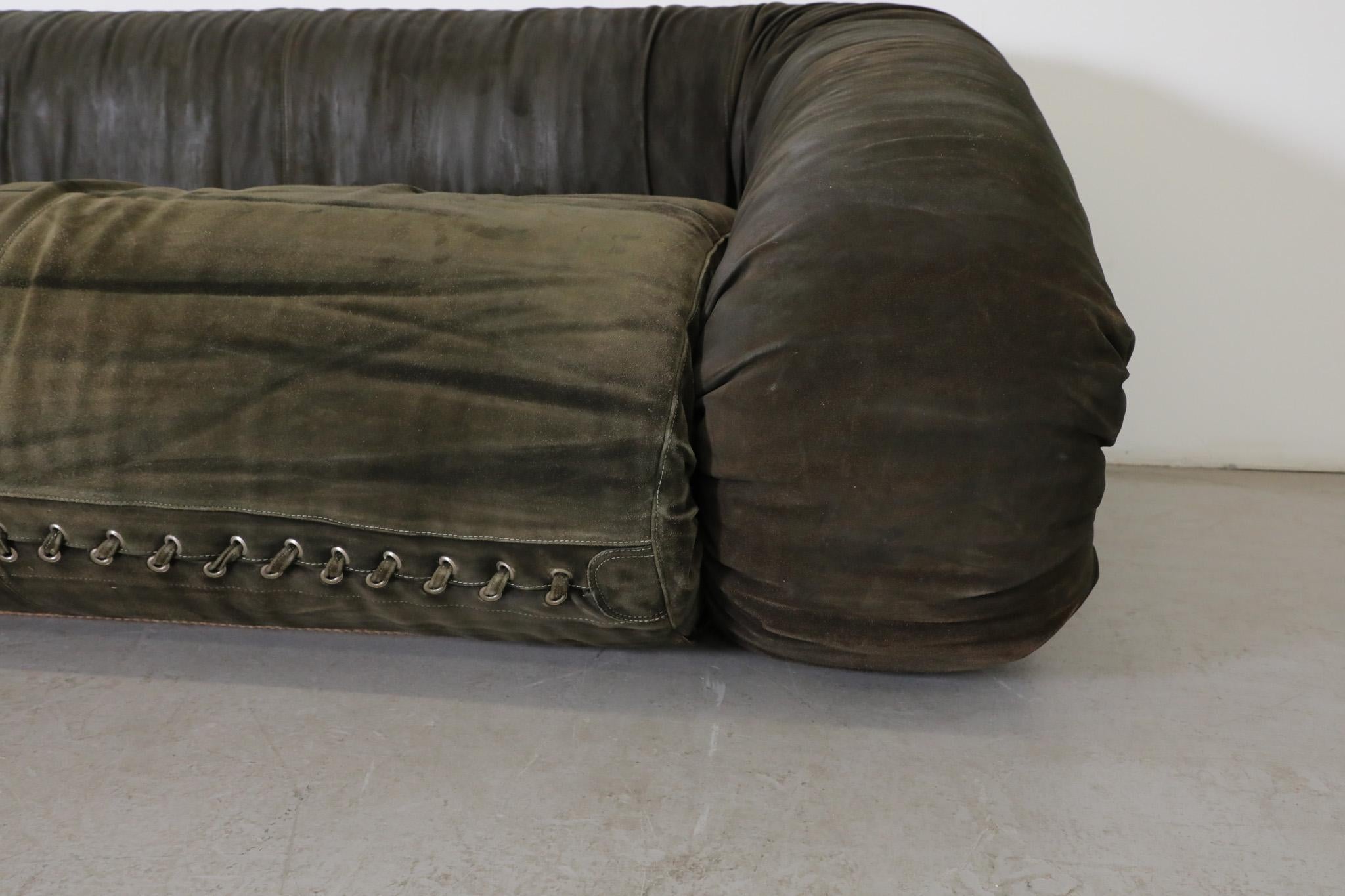 Anfibio Green Suede Sofabed by Alessandro Becchi for Giovanetti 9