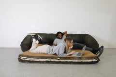 Anfibio Green Suede Sofabed by Alessandro Becchi for Giovanetti