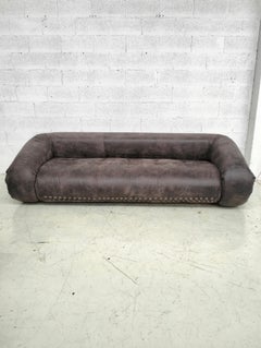 “Anfibio” leather sofa bed by Alessandro Becchi for Giovannetti 70s