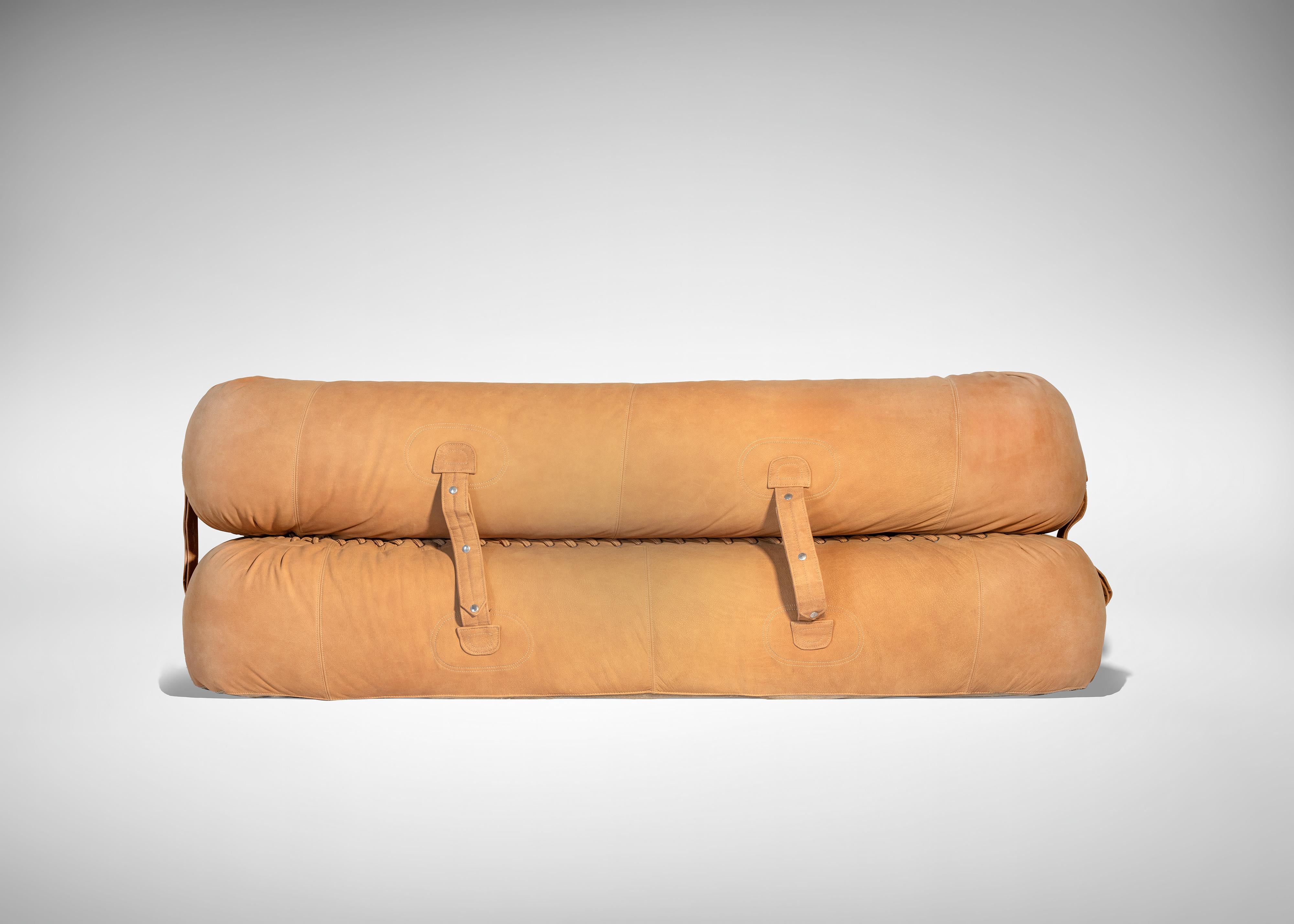 Anfibio Leather Sofa by Alessandro Becchi, Italy, 1970s 1