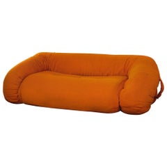 Vintage "Anfibio" Orange Sofa by Alessandro Becchi, 1970s