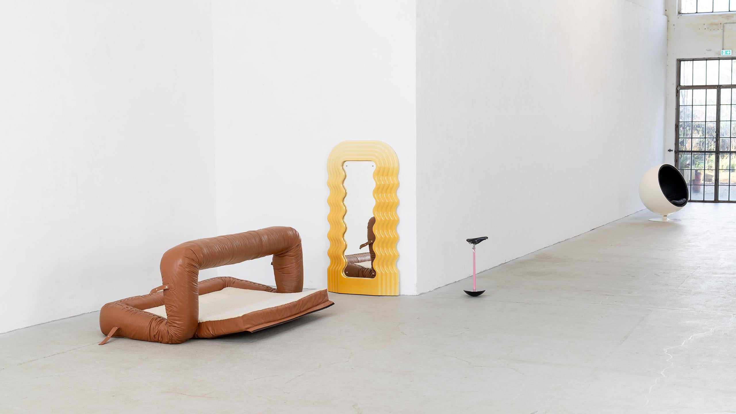 italien Canapé + lit Alessandro Becchi 1971 par Giovannetti Vintage Cognac Leather en vente
