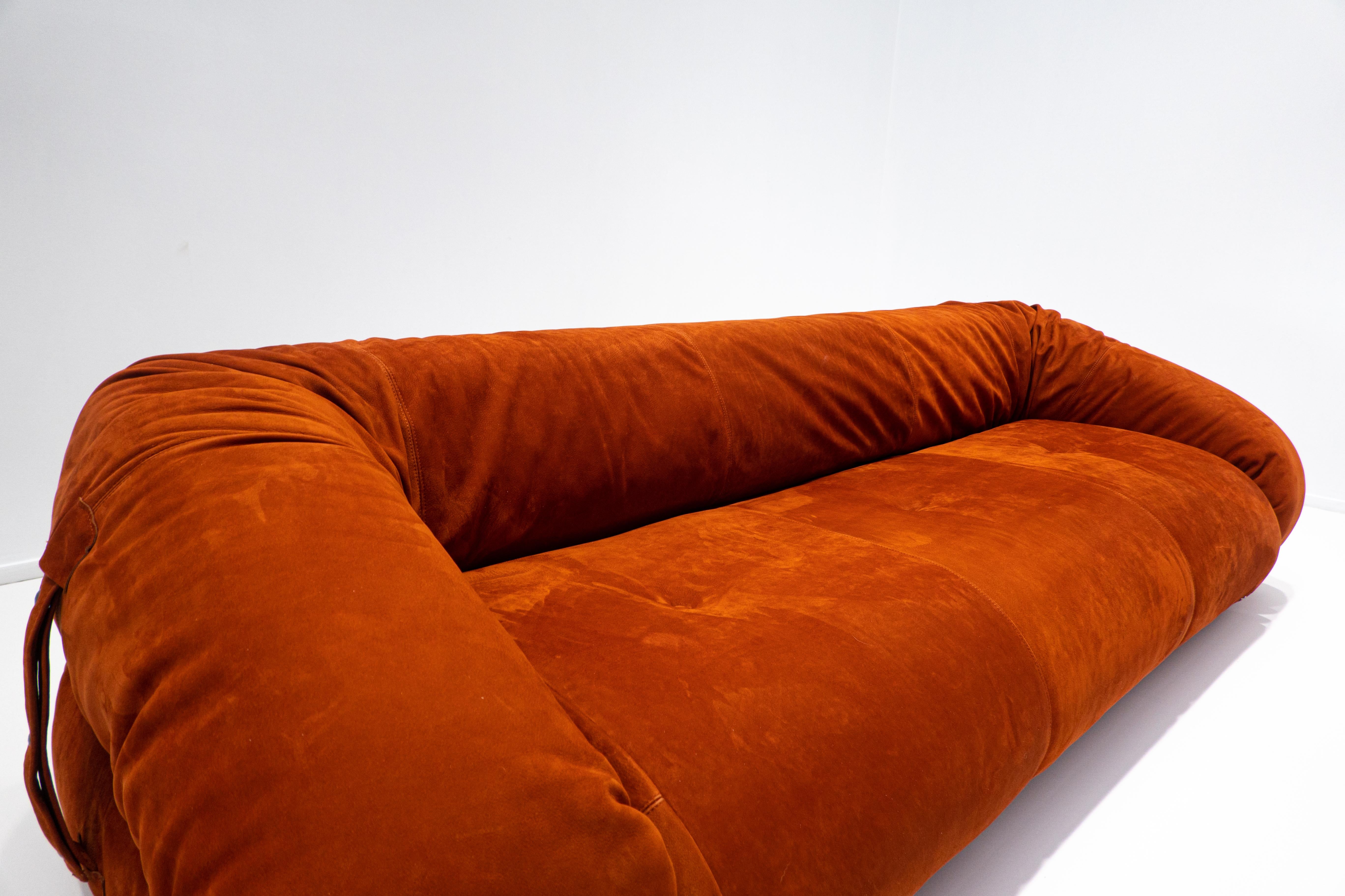 Italian Anfibio Sofa Bed by Alessandro Becchi for Giovannetti Collezioni, Orange, 1970s