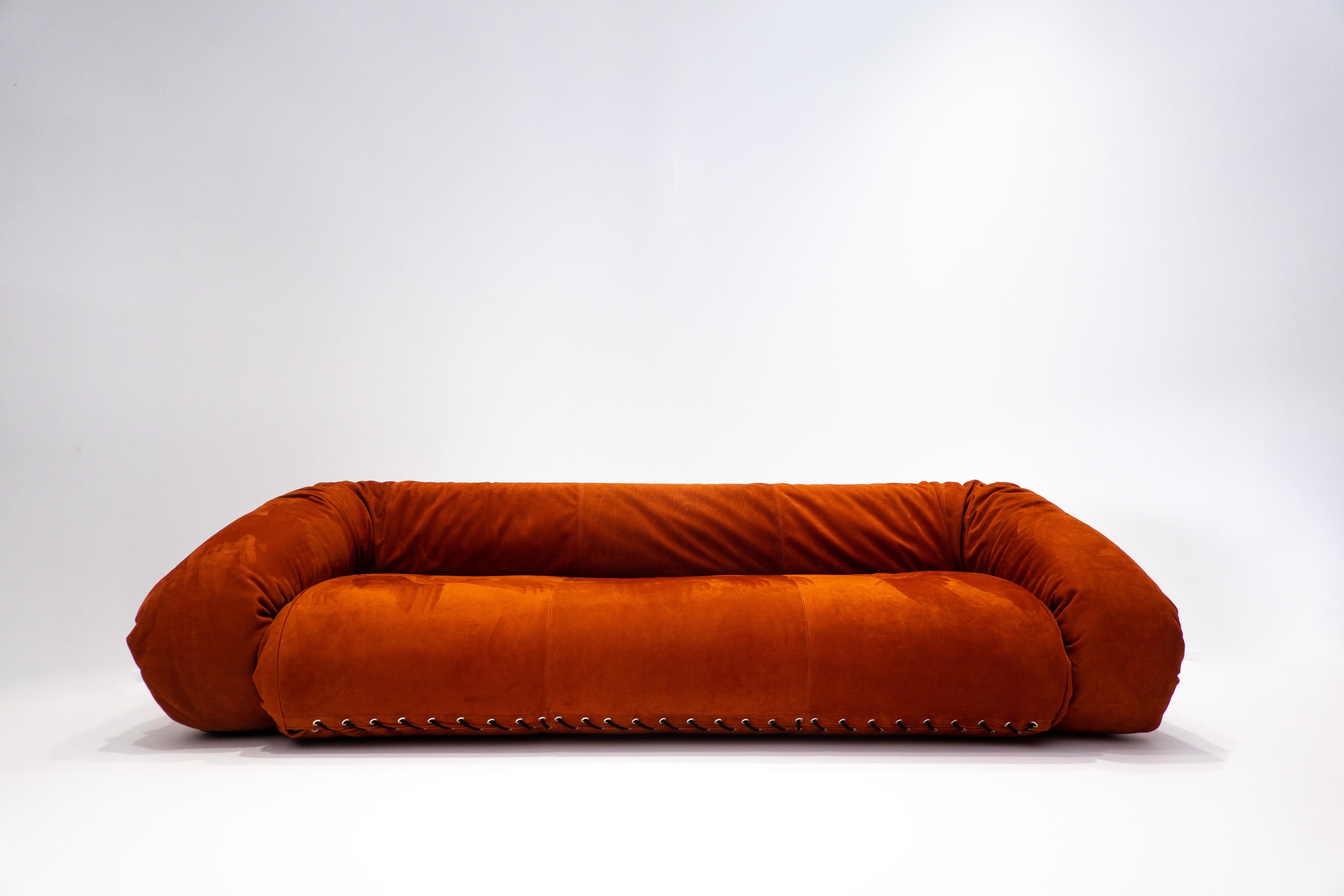 Late 20th Century Anfibio Sofa Bed by Alessandro Becchi for Giovannetti Collezioni, Orange, 1970s
