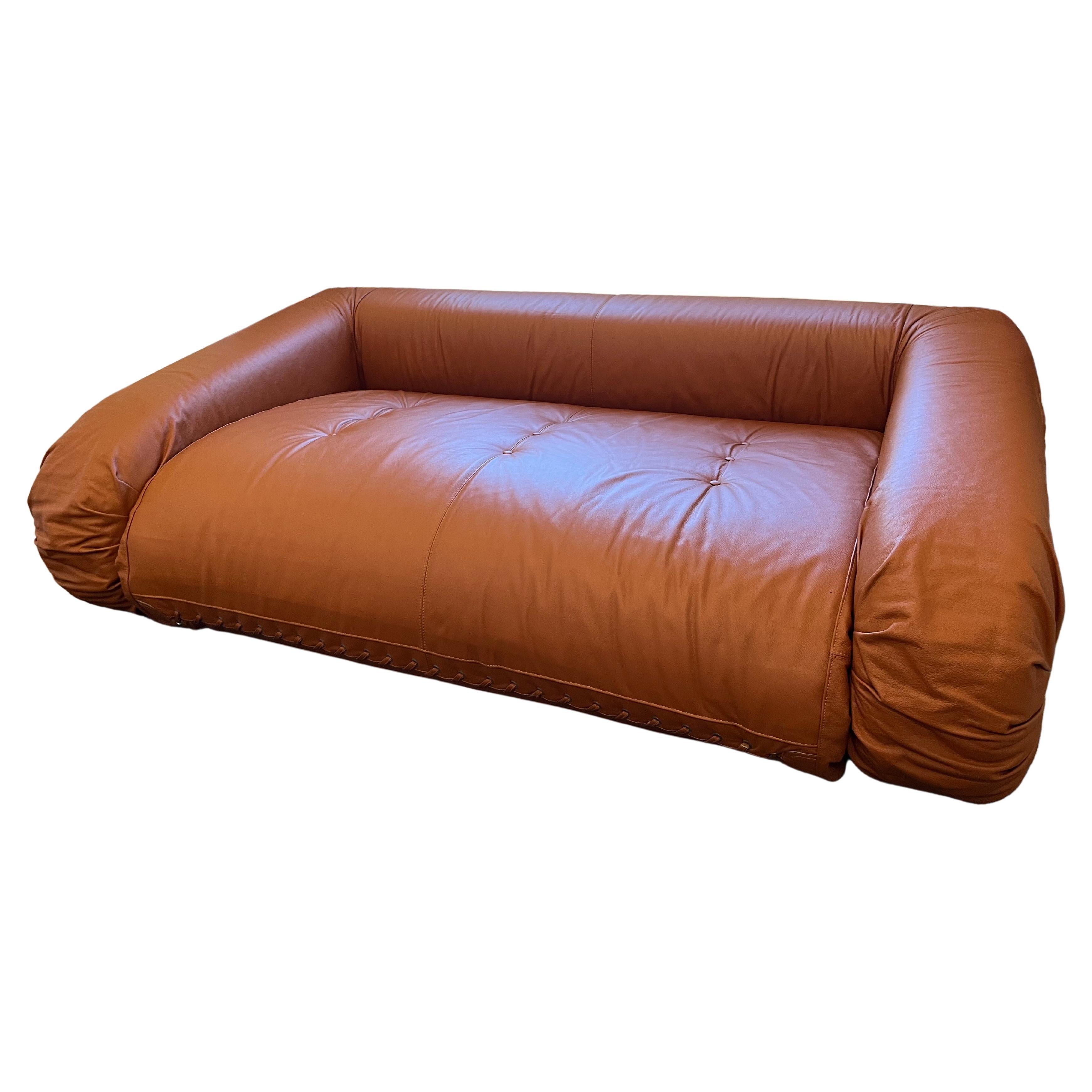 Anfibio Sofa Bed In Cognac Leather By Alessandro Becchi For Giovannetti  For Sale
