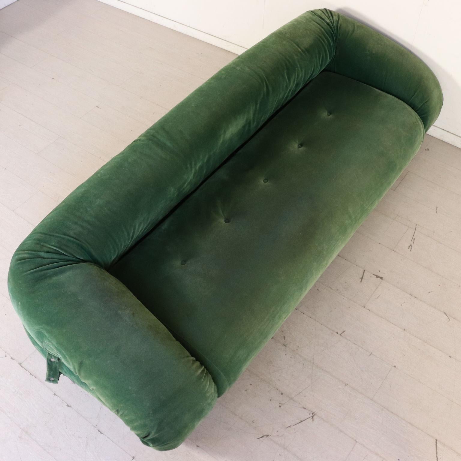 Anfibio Sofa Giovannetti Suede Upholstery Vintage, Italy, 1970s 1