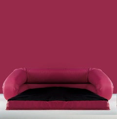 1970's Design Anfibio Foldable Sofa 240 cm Pink Coated Fabric Becchi Giovannetti