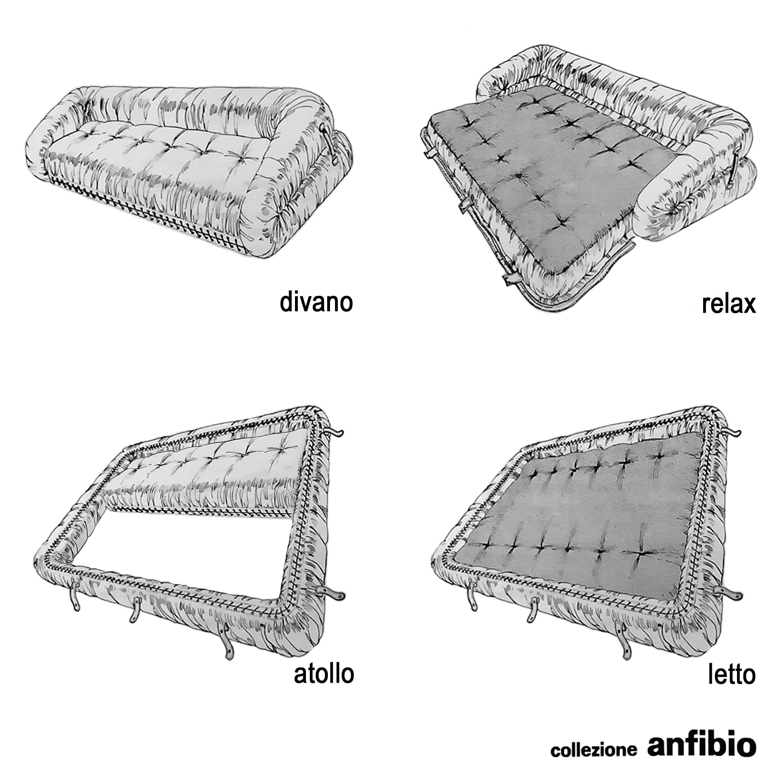 1970er Design Anfibio Faltbares Sofa Vintage Leder Becchi Giovannetti (21. Jahrhundert und zeitgenössisch) im Angebot