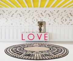 Geometric Italian Sustainable Wool Silk Rug Anfiteatro