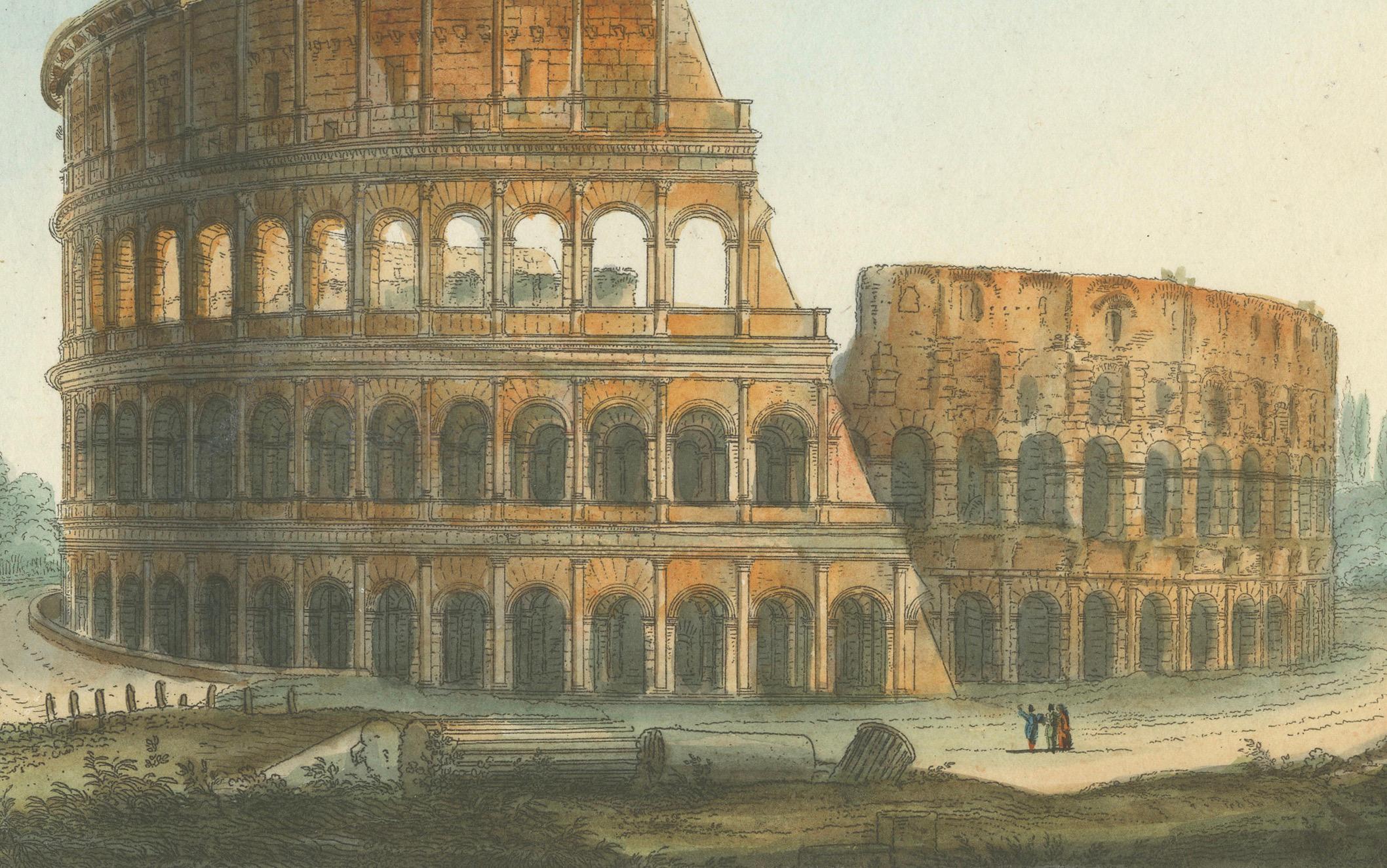 Anfiteatro Flavio detto il Colosseo - Antike Ansicht des Kolosseums, ca.1840 (Italienisch) im Angebot