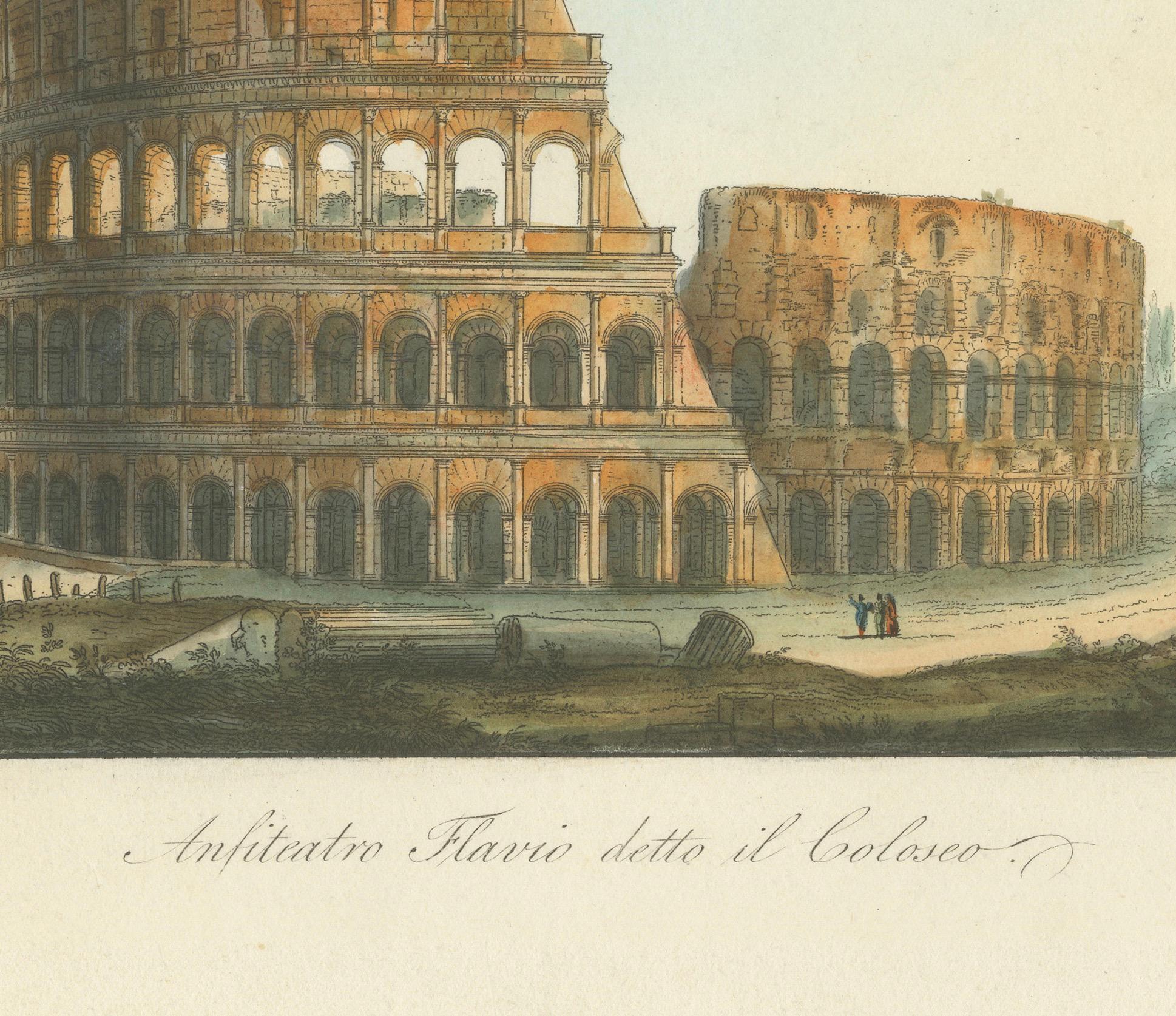 Anfiteatro Flavio detto il Colosseo - Antike Ansicht des Kolosseums, ca.1840 im Zustand „Gut“ im Angebot in Langweer, NL