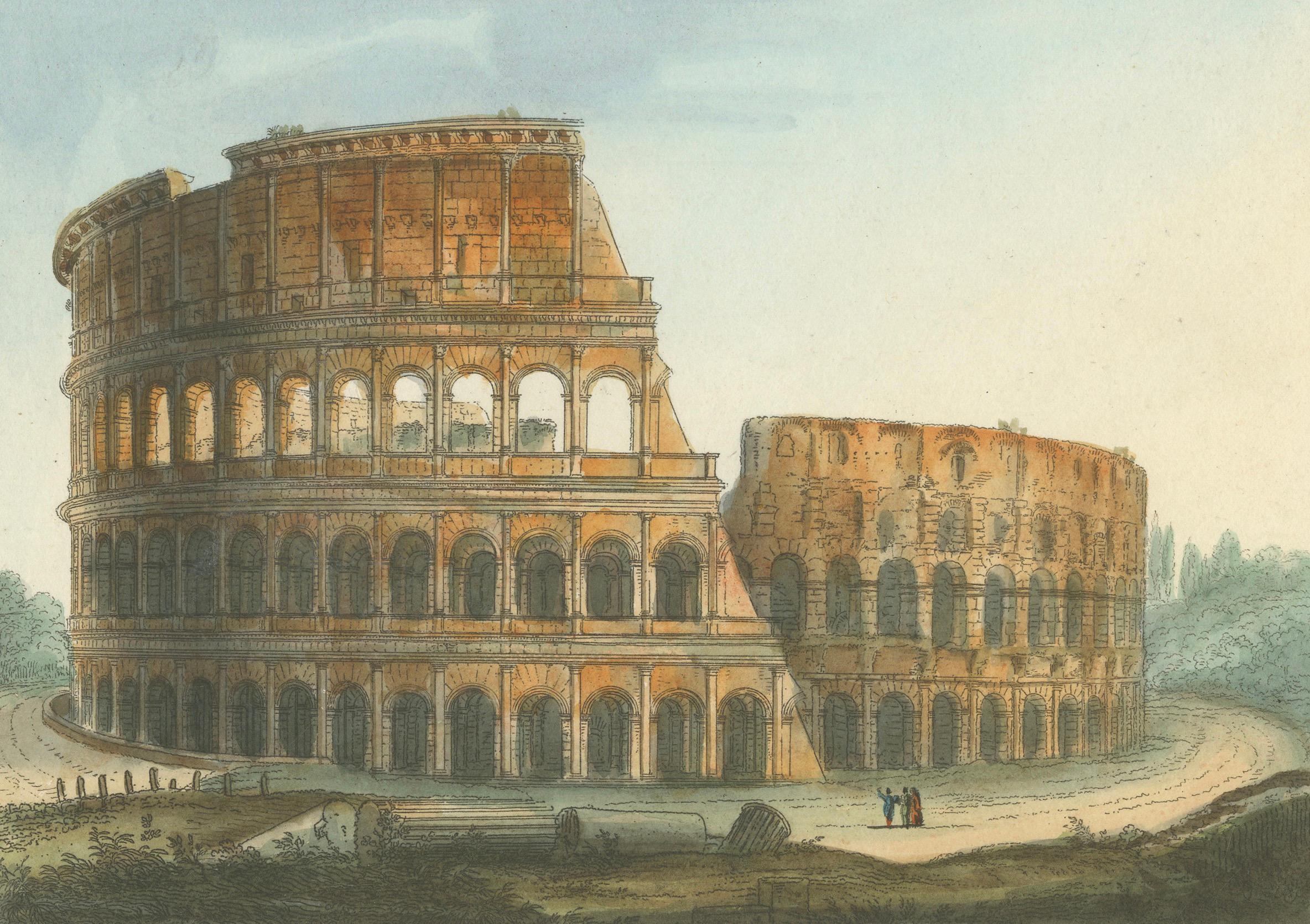 Anfiteatro Flavio detto il Colosseo - Antike Ansicht des Kolosseums, ca.1840 (Mittleres 19. Jahrhundert) im Angebot