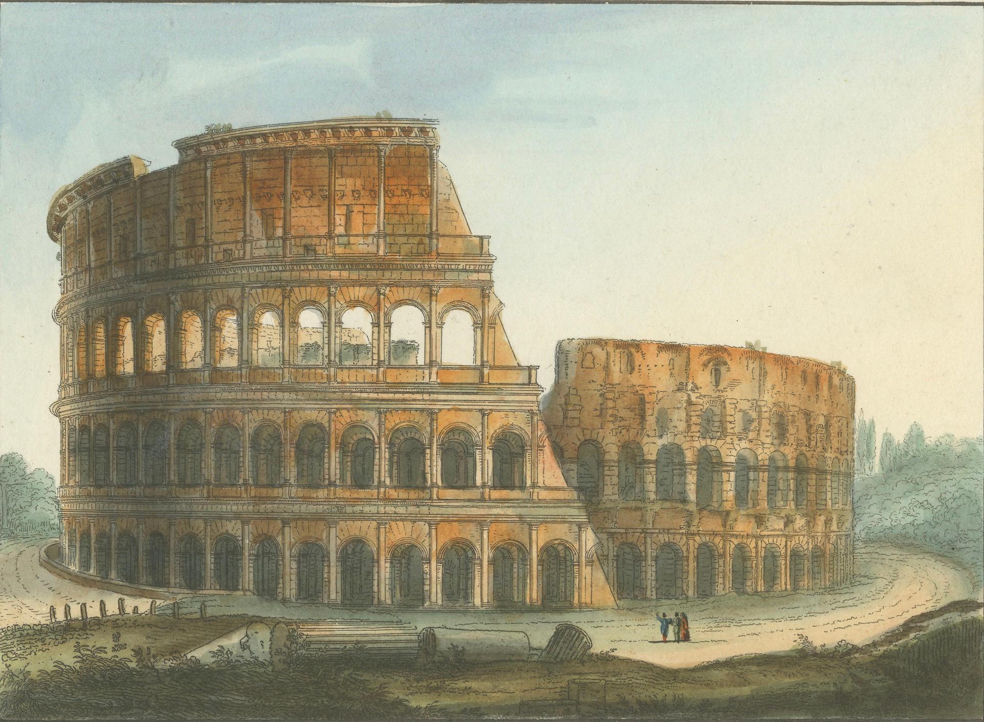 Anfiteatro Flavio detto il Colosseo - Antike Ansicht des Kolosseums, ca.1840 (Papier) im Angebot