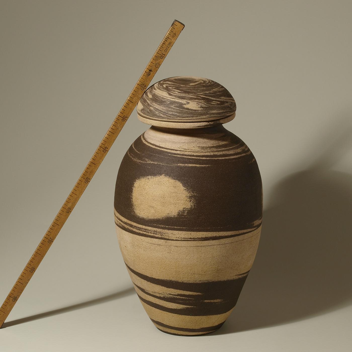 Modern Anfora Faience Sculpture Vase