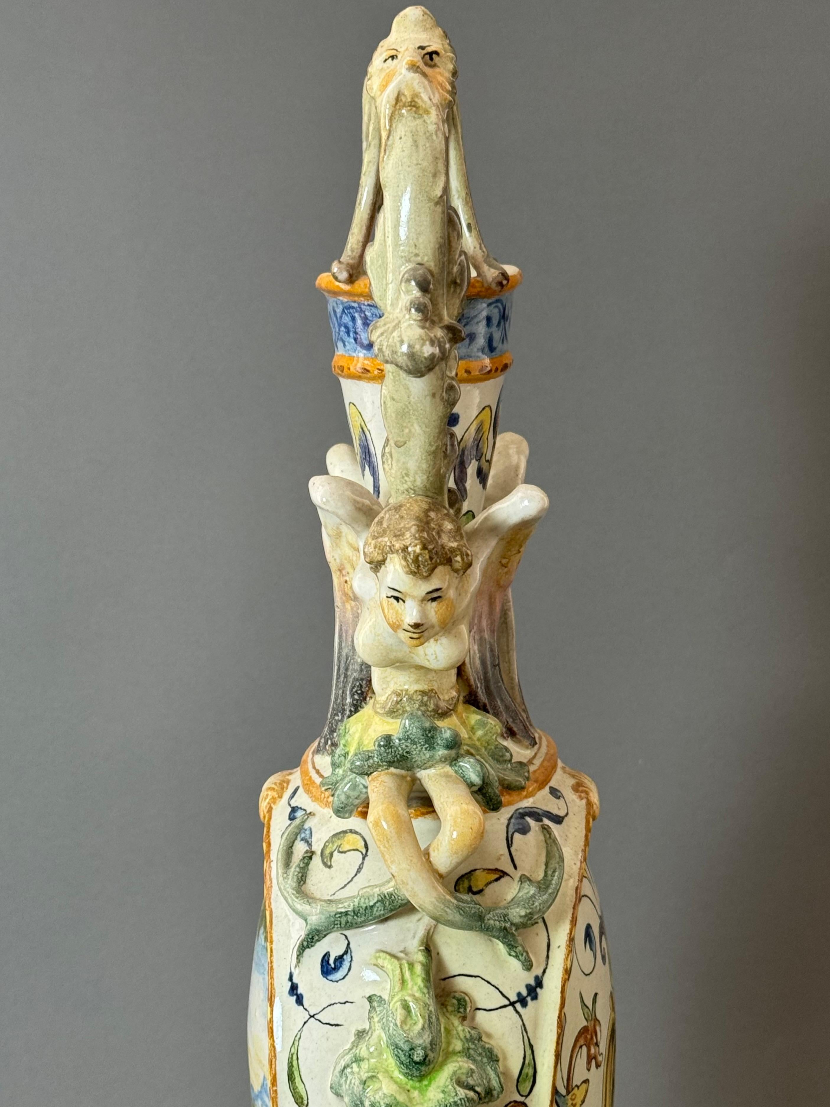 Anfora in ceramica maiolicata - seconda metà del XIX secolo in vendita 6