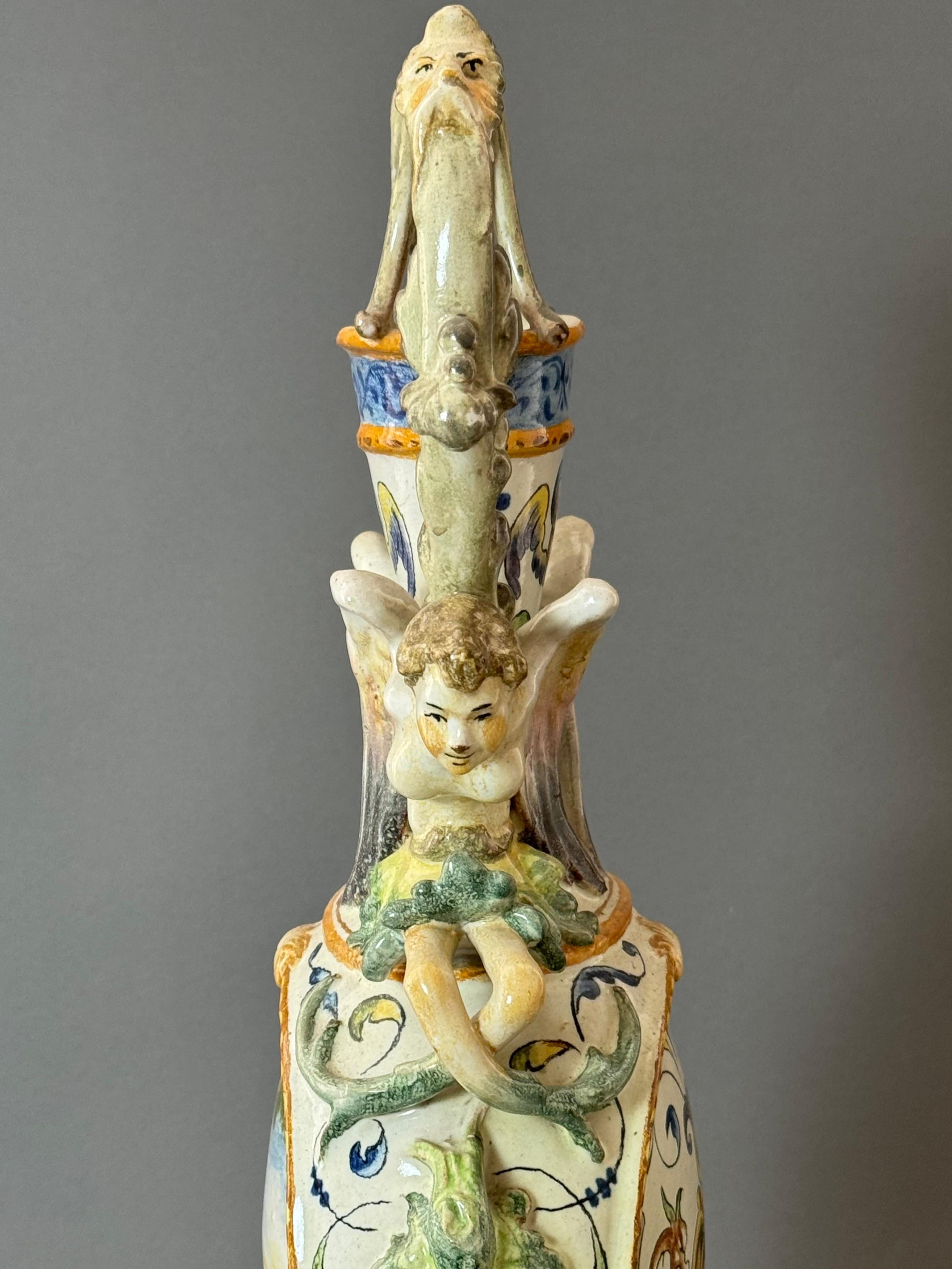 Anfora in ceramica maiolicata - seconda metà del XIX secolo in vendita 7