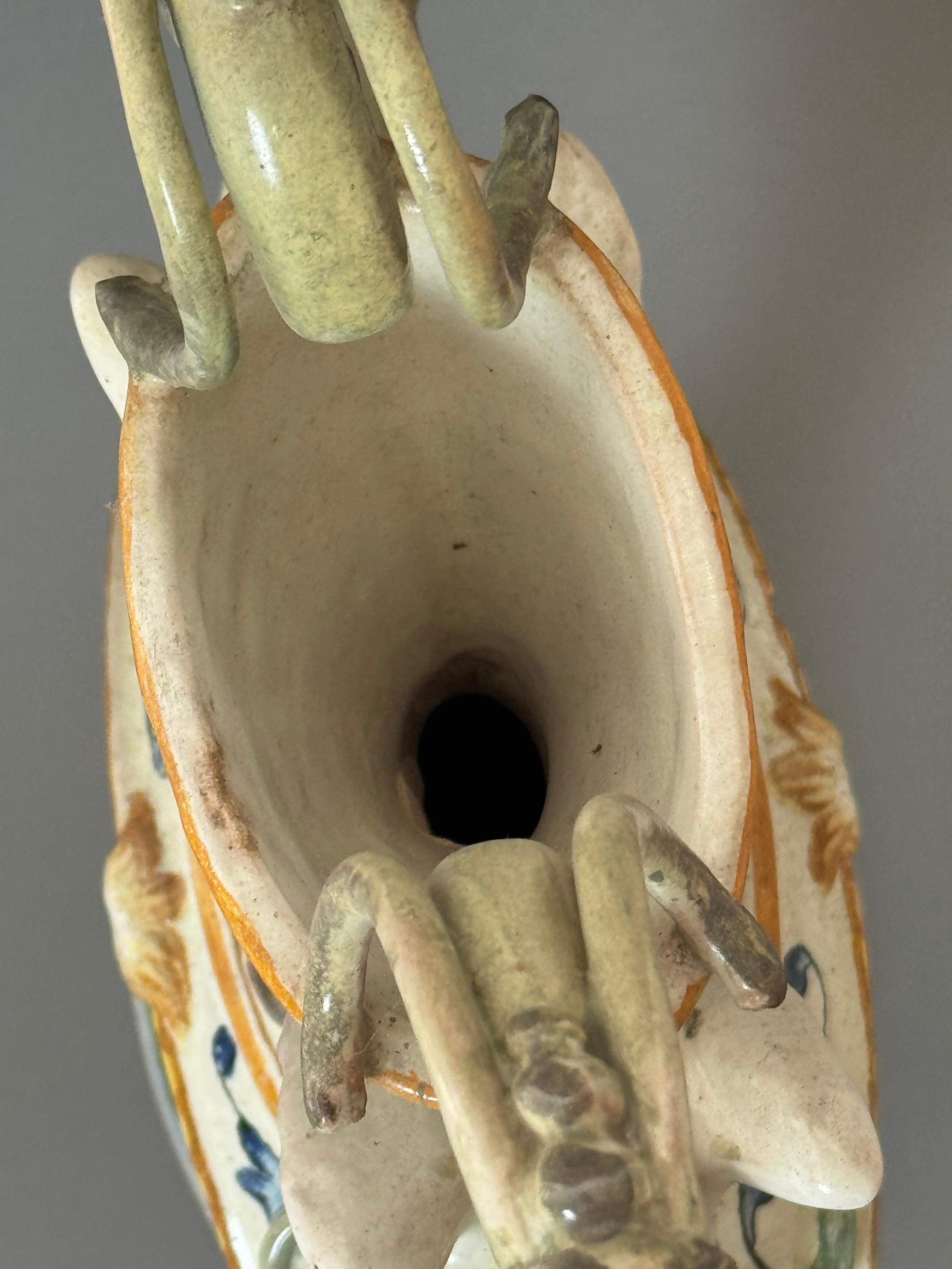 Anfora in ceramica maiolicata - seconda metà del XIX secolo in vendita 8