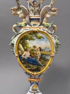 Anfora in ceramica maiolicata - seconda metà del XIX secolo