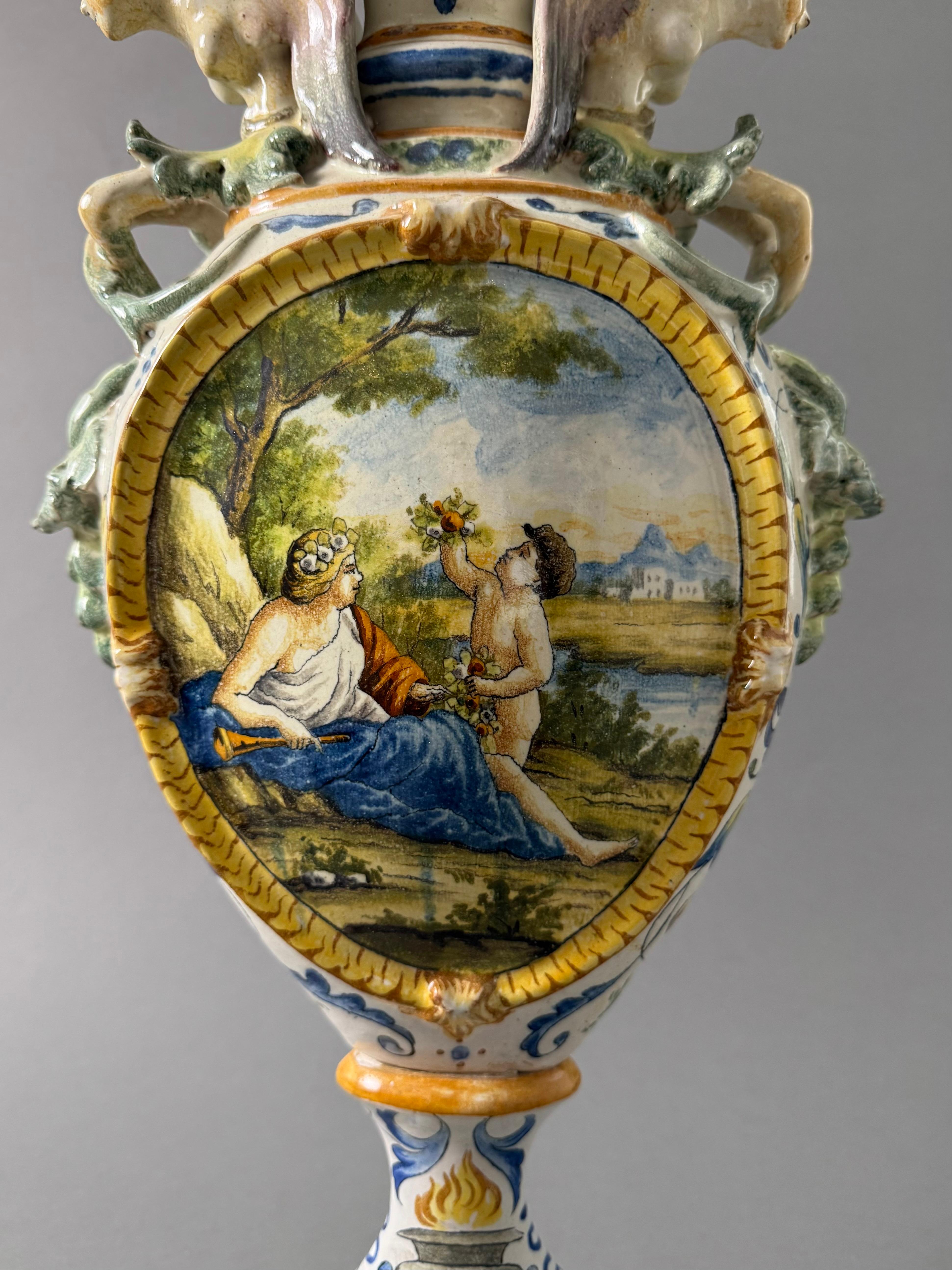 Anfora in ceramica maiolicata - seconda metà del XIX secolo In condizioni buone in vendita a Fidenza, IT