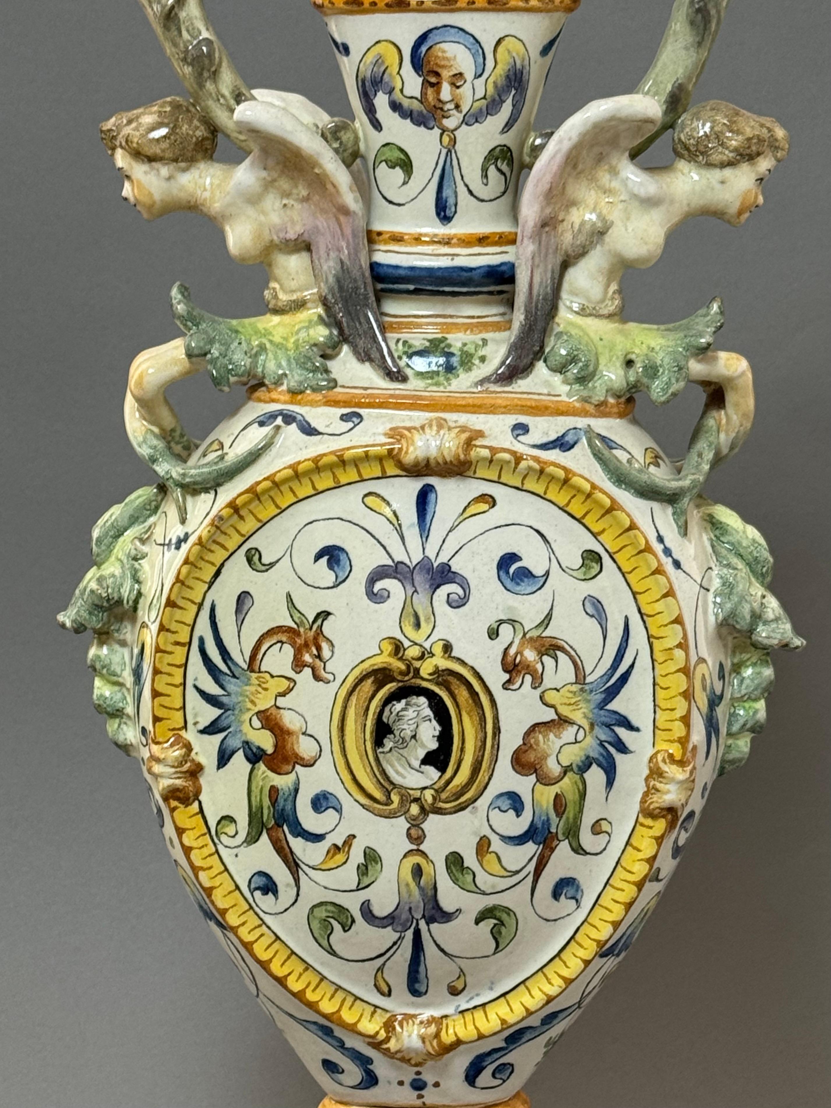 Anfora in ceramica maiolicata - seconda metà del XIX secolo in vendita 2