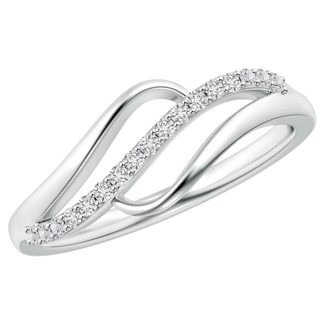 0.34ctw. Diamond Swirl Bypass Ring in 14K Solid Gold Gift for Women