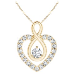 Angara 0.36ctw Diamond Heart Necklace with Infinity Loop in 14K Solid Gold