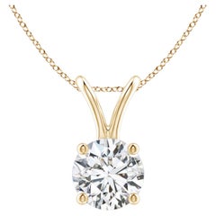 Angara 0.75ct Diamond Solitaire Necklace in 14K Solid Gold with Chain