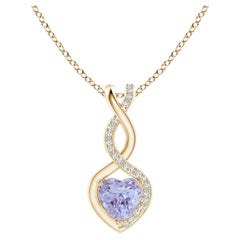 Angara 0.89ctw Heart-Shaped Tanzanite Infinity Pendant in 14K Solid Gold