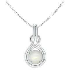Angara 1.25ct Round Moonstone Silver Infinity Knot Pendant Necklace