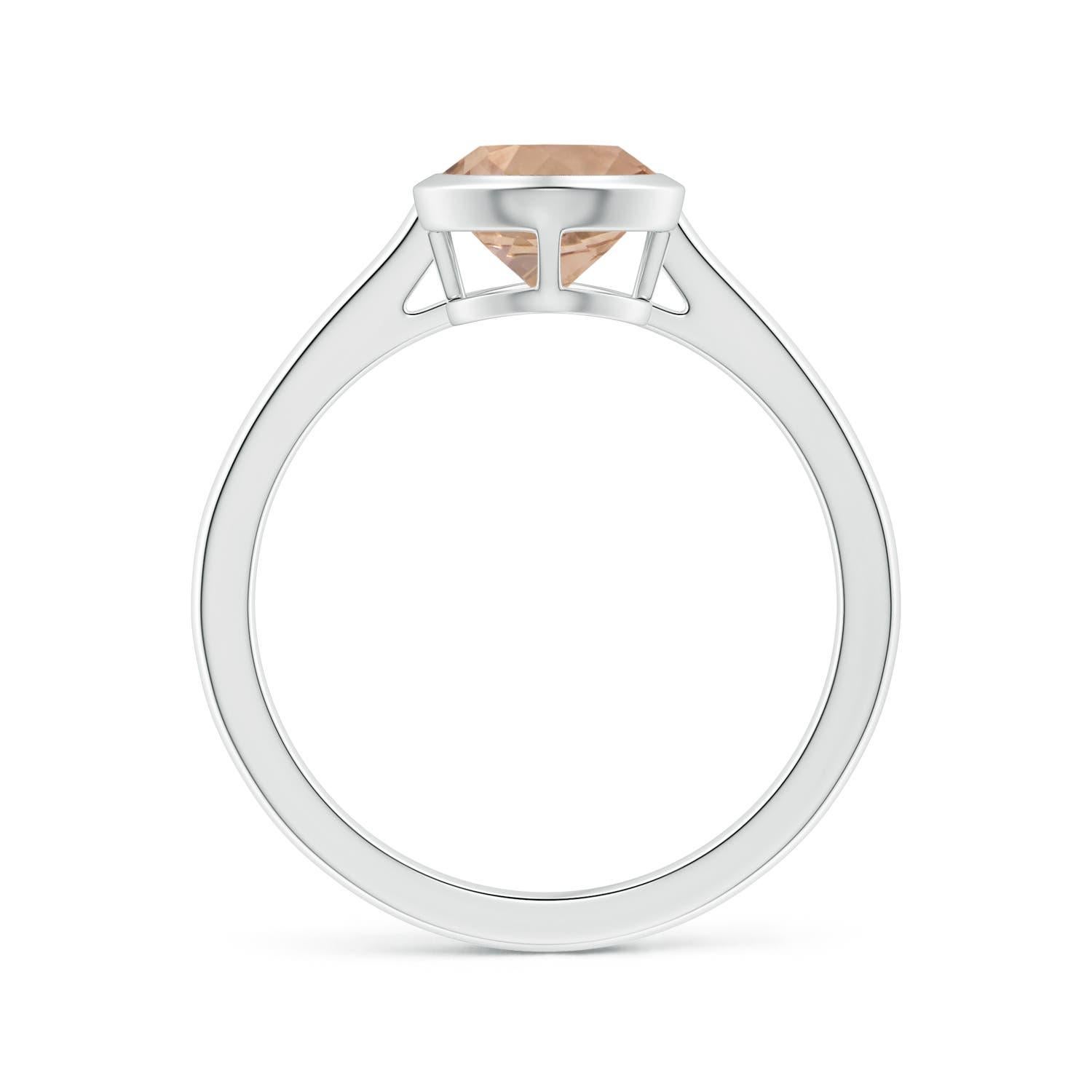 For Sale:  Angara Bezel-Set Gia Certified Natural Morganite Solitaire Ring in White Gold 2