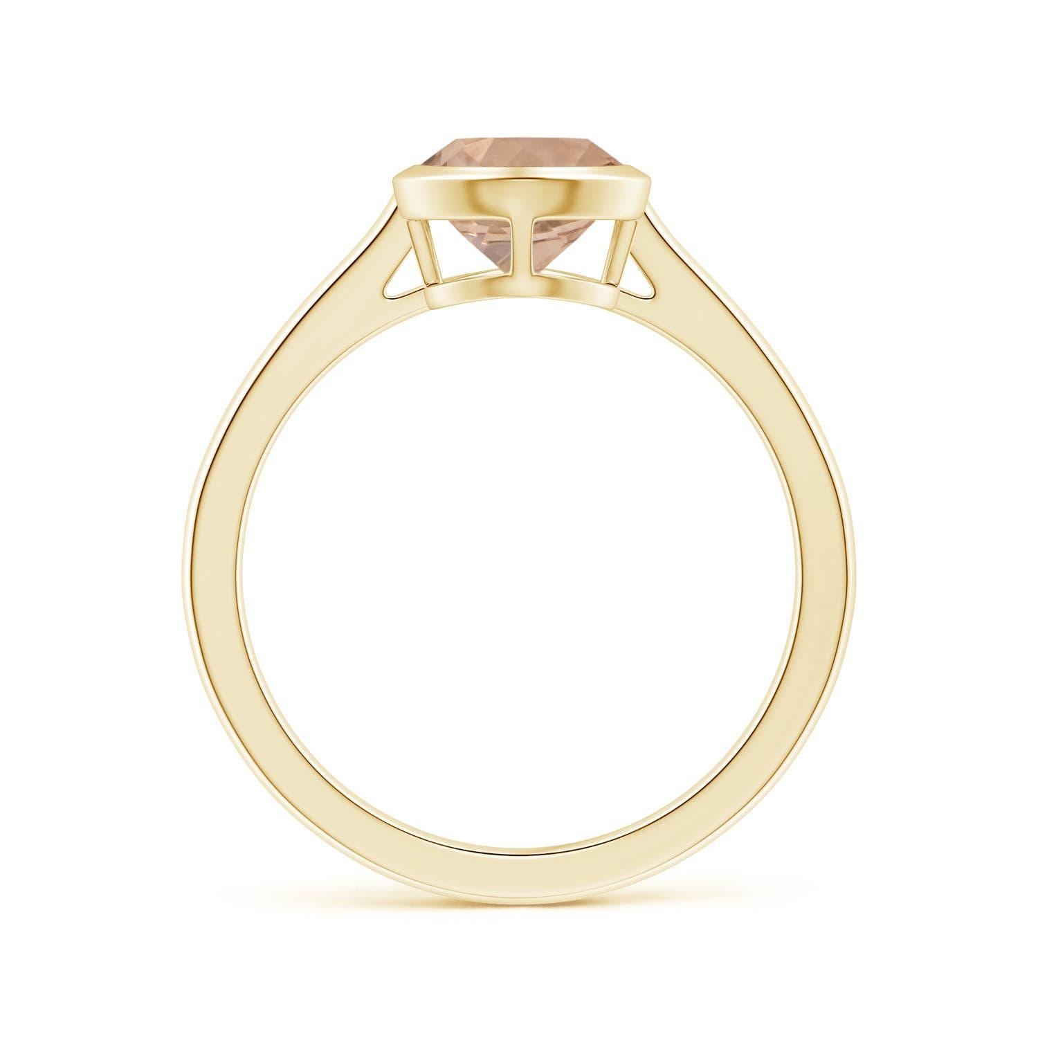 For Sale:  ANGARA Bezel-Set GIA Certified Natural Morganite Solitaire Ring in Yellow Gold  2