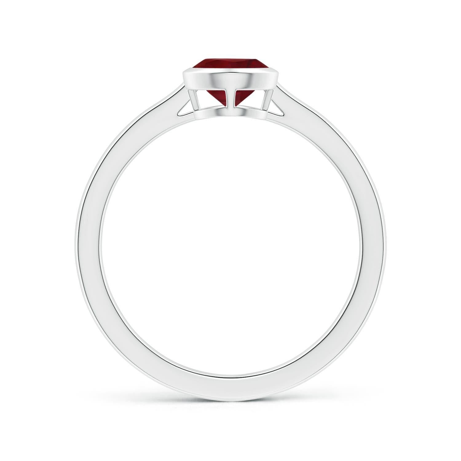 For Sale:  ANGARA Bezel-Set GIA Certified Pear-Shaped Ruby Solitaire Ring in Platinum 2