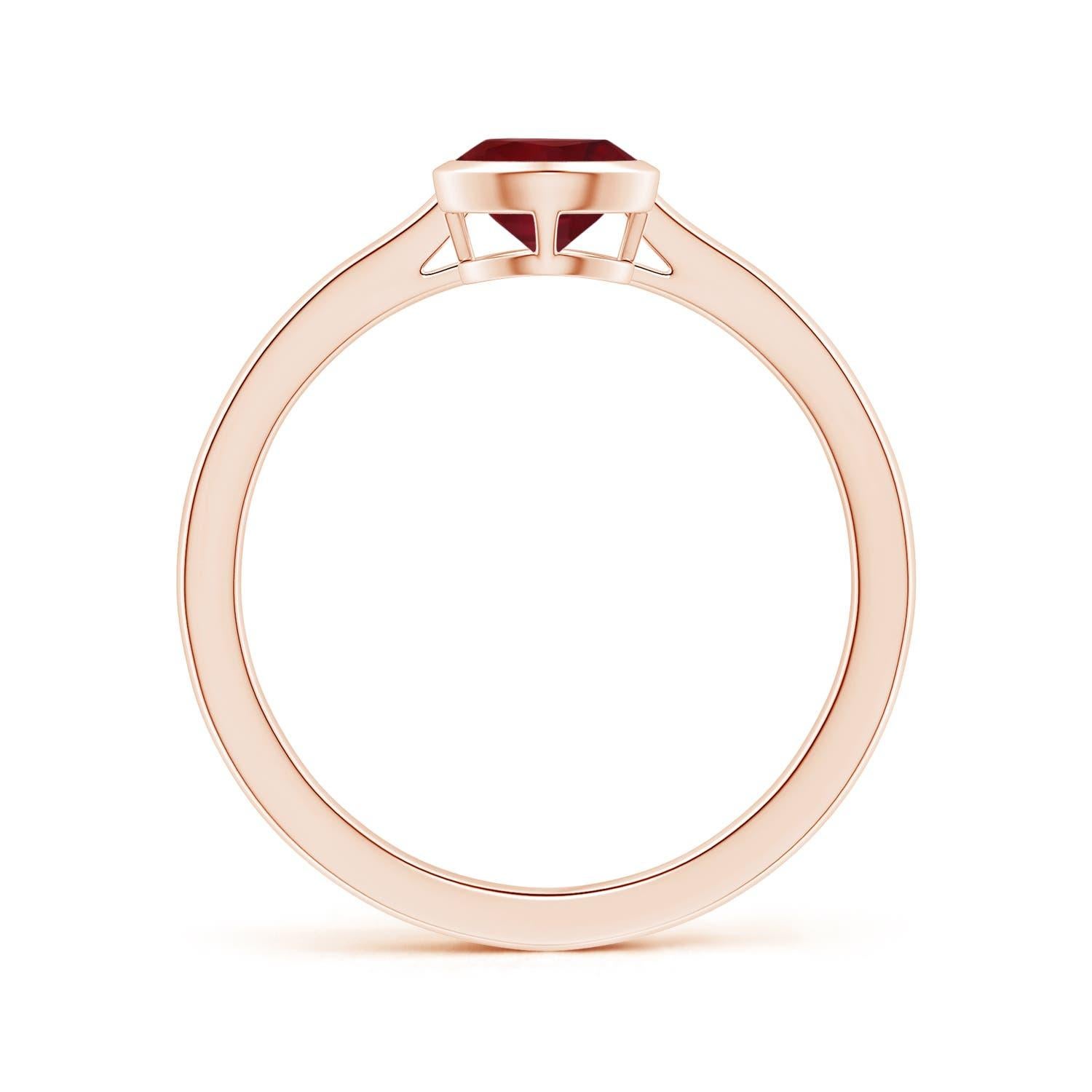 For Sale:  ANGARA Bezel-Set GIA Certified Pear-Shaped Ruby Solitaire Ring in Rose Gold 2
