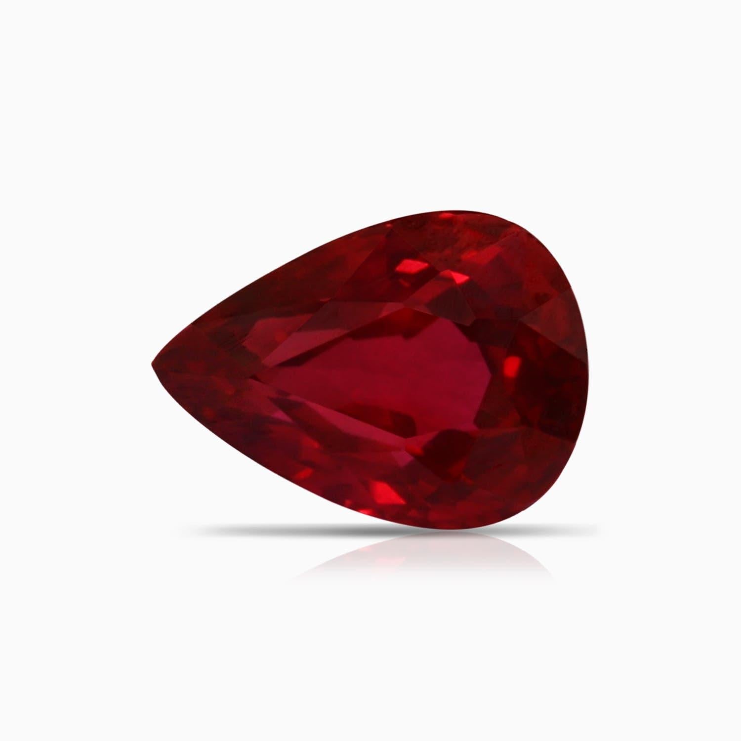 ANGARA Anillo solitario de oro rosa con rubí en forma de pera certificado por el GIA y engastado en bisel  6