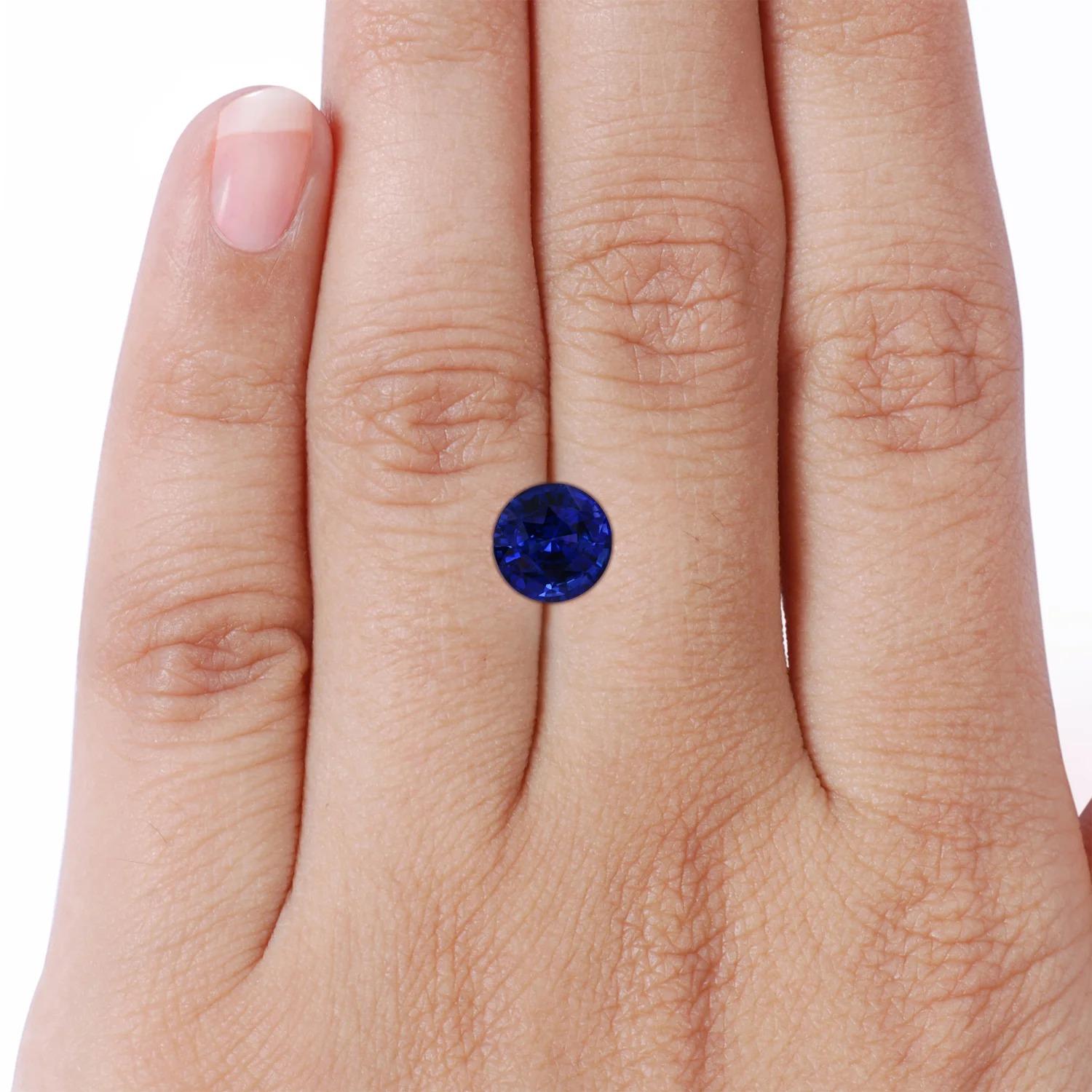 For Sale:  Angara Bezel-Set GIA Certified Round Blue Sapphire Solitaire Ring in Rose Gold  7
