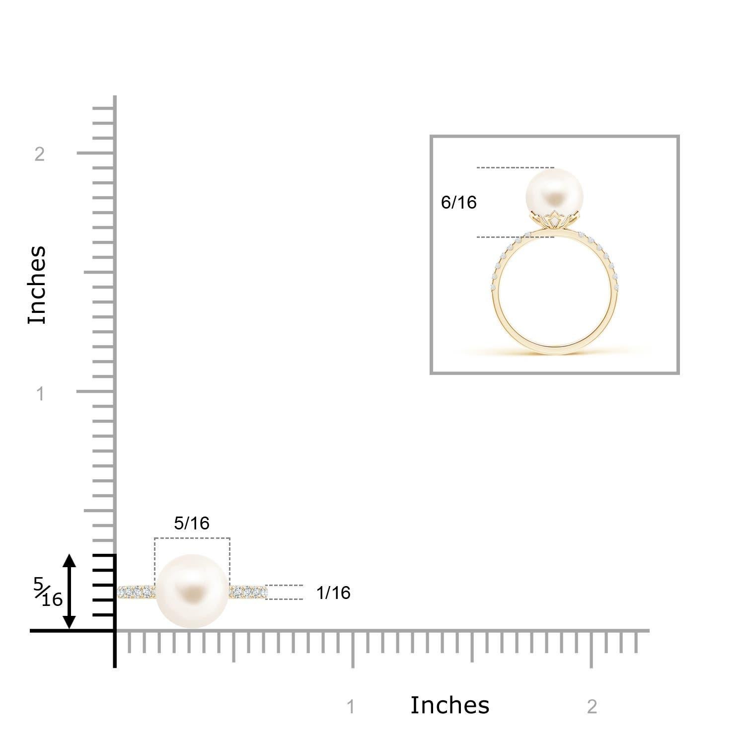 Women's Angara Classic Freshwater Cultured Pearl & Diamond Solitaire Ring in 14K Gold For Sale