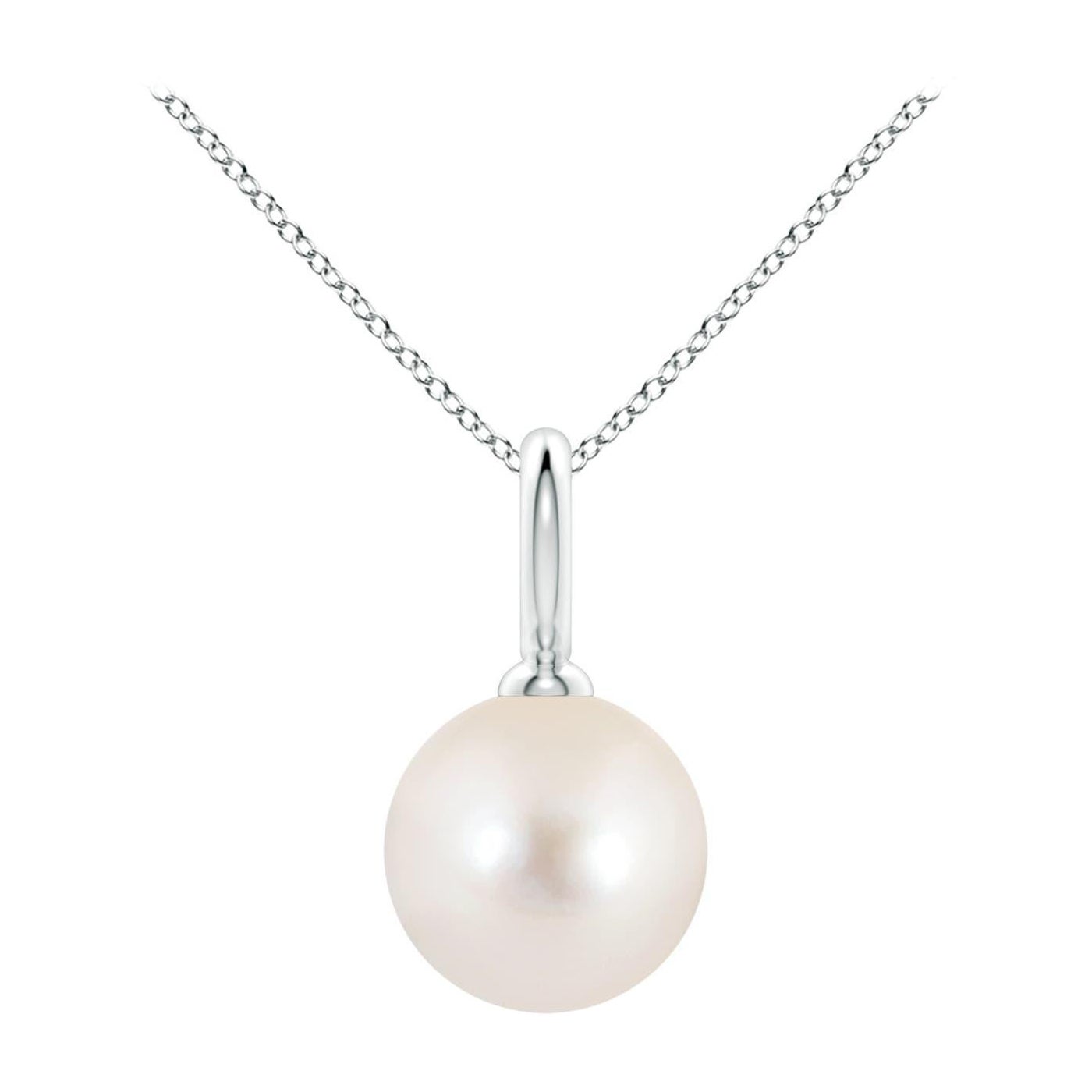 Ciondolo solitario con perla d'acqua dolce di Angara Classic in platino