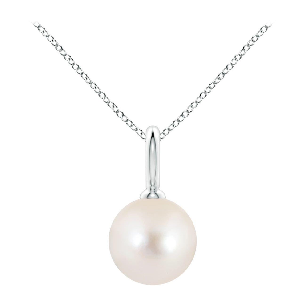 Ciondolo solitario con perla d'acqua dolce di Angara Classic in platino in vendita