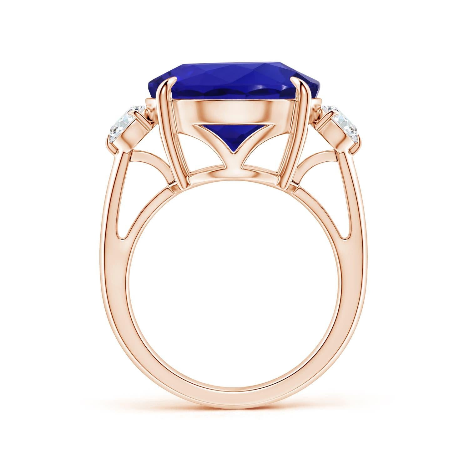 ANGARA Classic GIA Certified Tanzanite Drei Stein Gelbgold Ring mit Diamant () 2