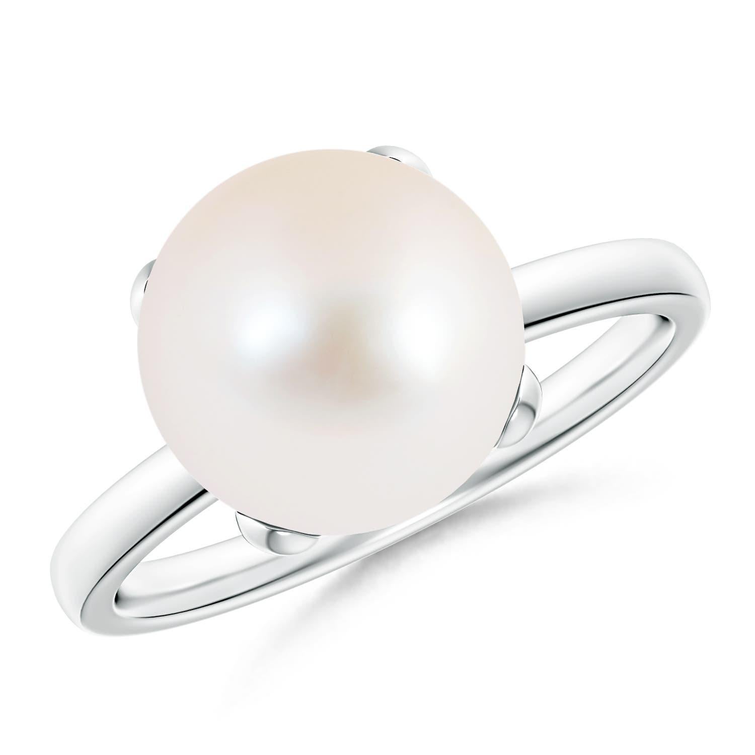 Anello Angara Classic Solitaire con perle d'acqua dolce coltivate in oro massiccio 14 carati in vendita 1