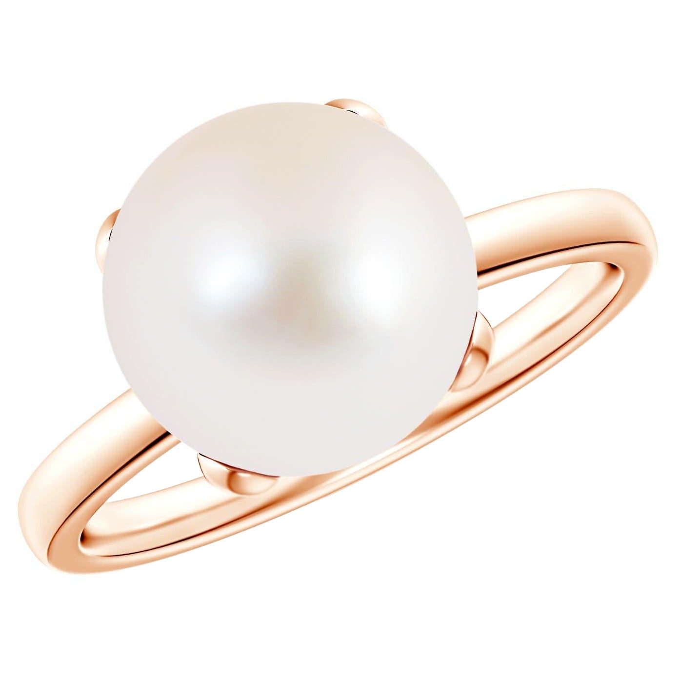 Anello Angara Classic Solitaire con perle d'acqua dolce coltivate in oro massiccio 14 carati in vendita