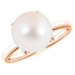 Anello Angara Classic Solitaire con perle d'acqua dolce coltivate in oro massiccio 14 carati