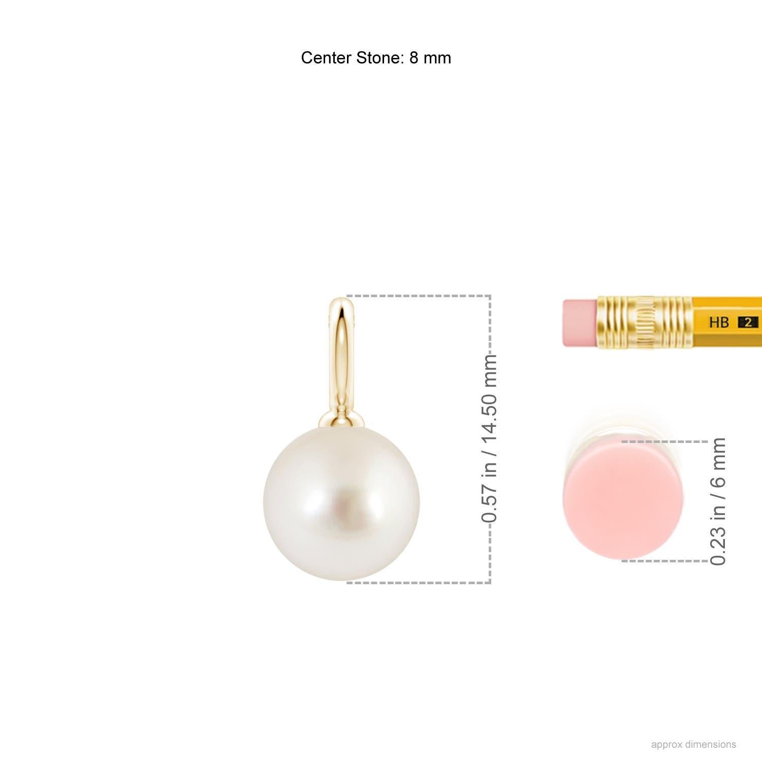 Women's Angara Classic South Sea Cultured Pearl Solitaire Pendant in 14K Solid Gold For Sale