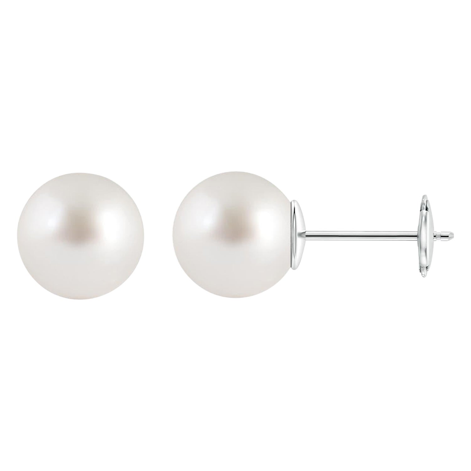 Angara - Borchie classiche con solitario di perle coltivate dei mari del sud in oro 14K per donna