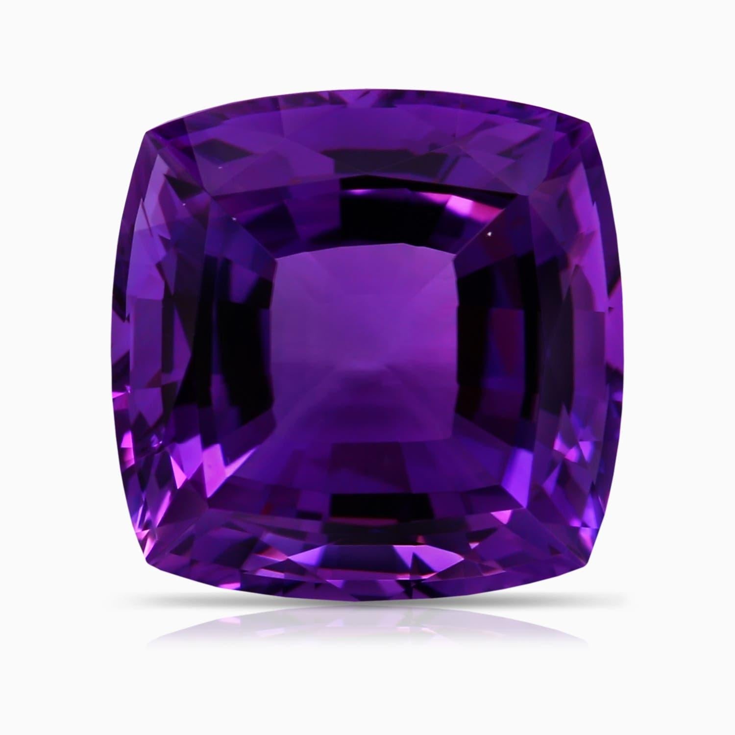 ANGARA Claw-Set GIA Certified Solitaire Cushion Amethyst Ring in Platinum 6