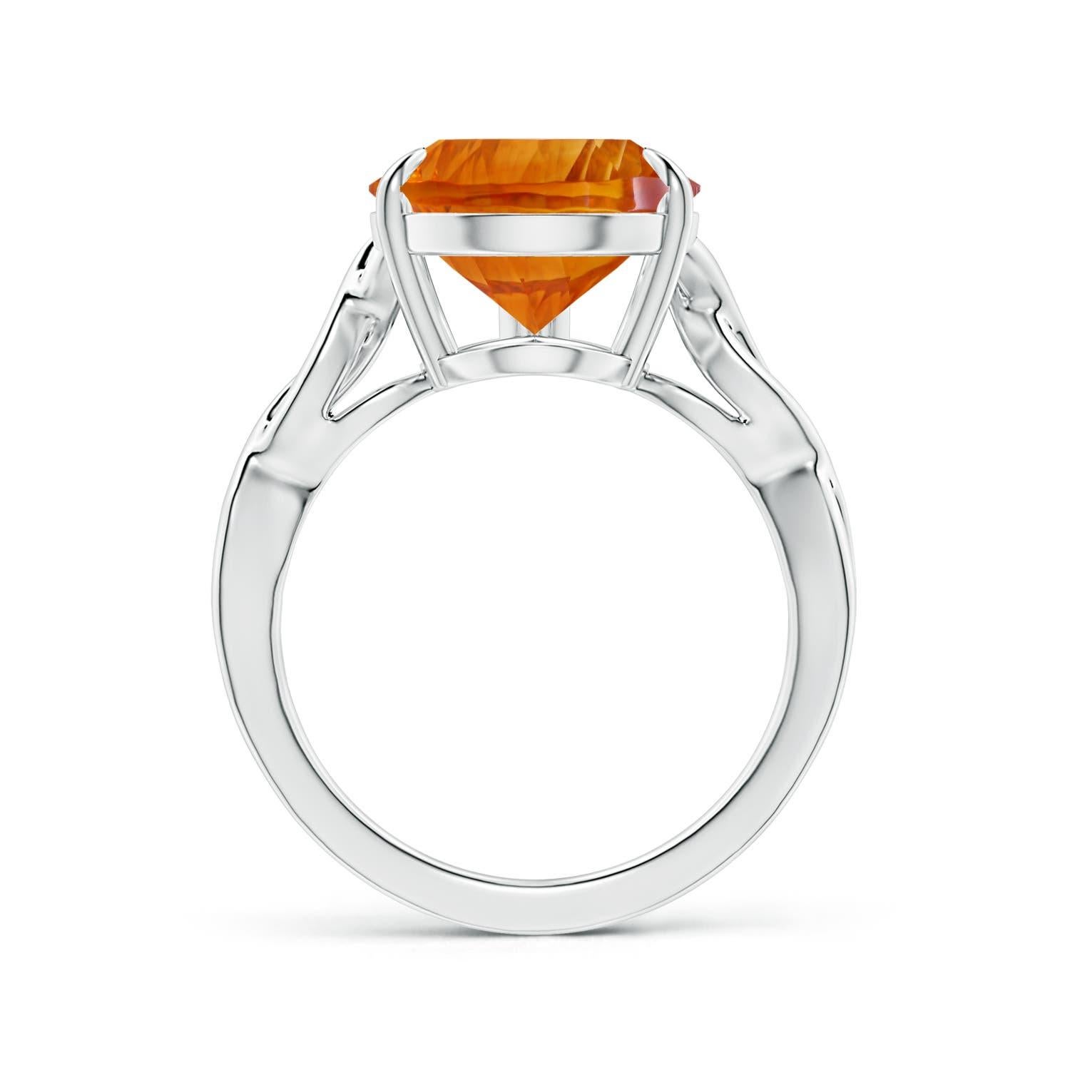 For Sale:  Angara Claw-Set GIA Certified Natural Solitaire Citrine Ring in Platinum for Her 2
