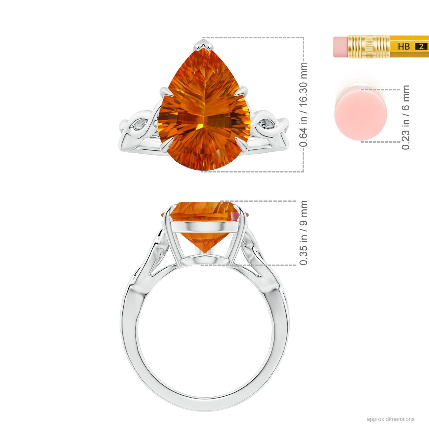 For Sale:  Angara Claw-Set GIA Certified Natural Solitaire Citrine Ring in Platinum for Her 5