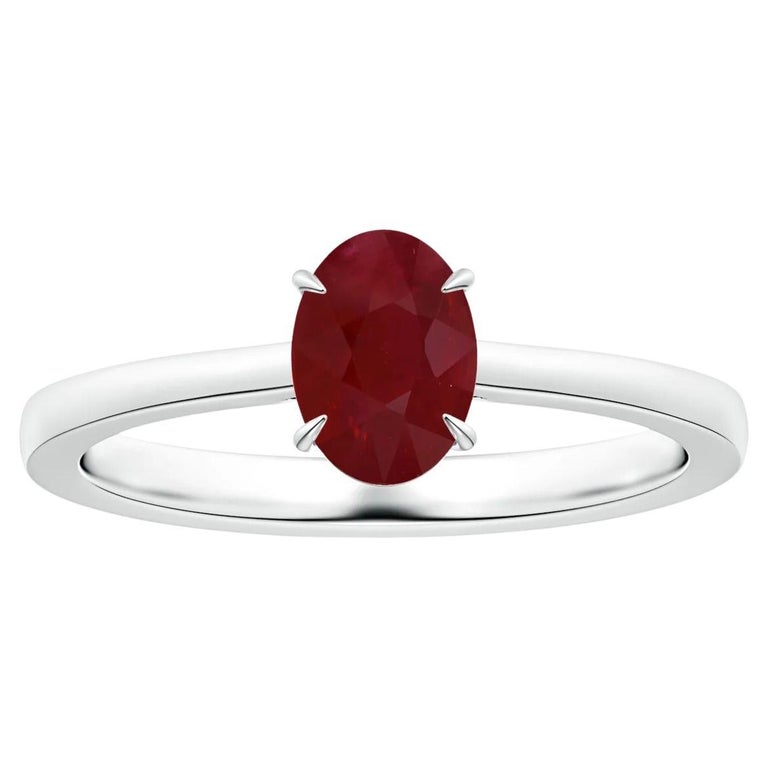 Customizable Angara Claw-Set Gia Certified Natural Solitaire Ruby Shank ...