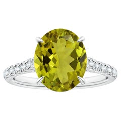 Bague en or blanc sertie d'une tourmaline naturelle certifiée GIA et de diamants