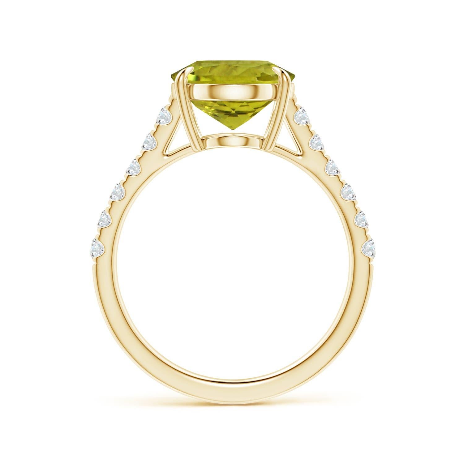 For Sale:  ANGARA Claw-Set GIA Certified Natural Tourmaline Yellow Gold Ring with Diamonds 2